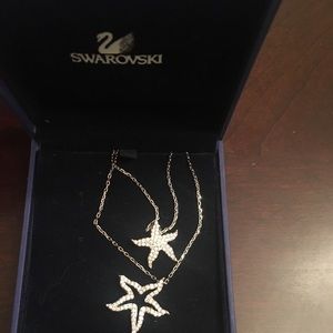 Swarovski double starfish necklace